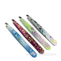 Stainless steel eyebrow clip Oblique mouth tweezers eyebrow clip False eyelash eyebrow pull Threading tweezers